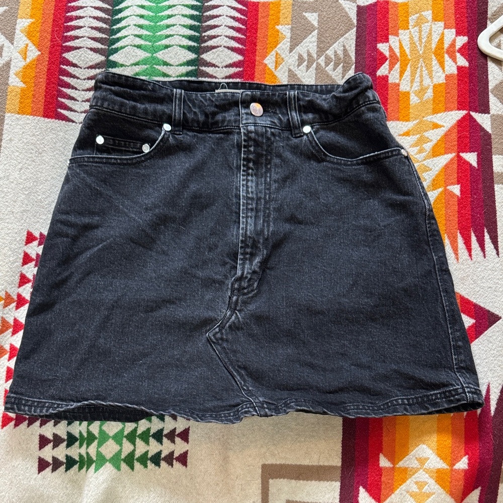 Pilcro Black Denim Mini Skirt